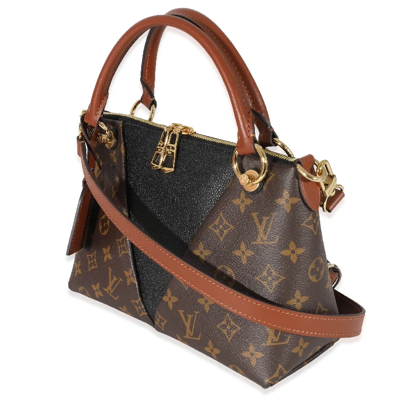 Louis Vuitton Black Leather Monogram Canvas V Tote BB