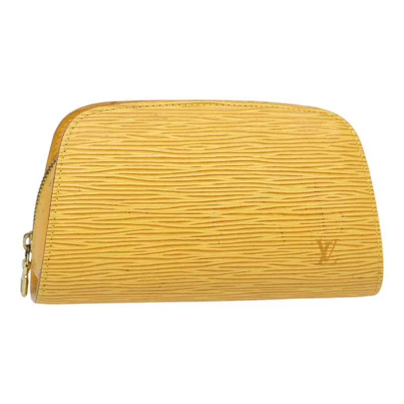 LOUIS VUITTON Epi Dauphine PM Pouch Yellow M48449 LV Auth 88058