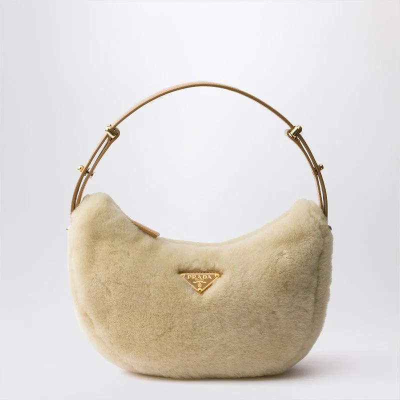 Prada Prada Arqué Bag In Sheepskin And Ecru Leather Women