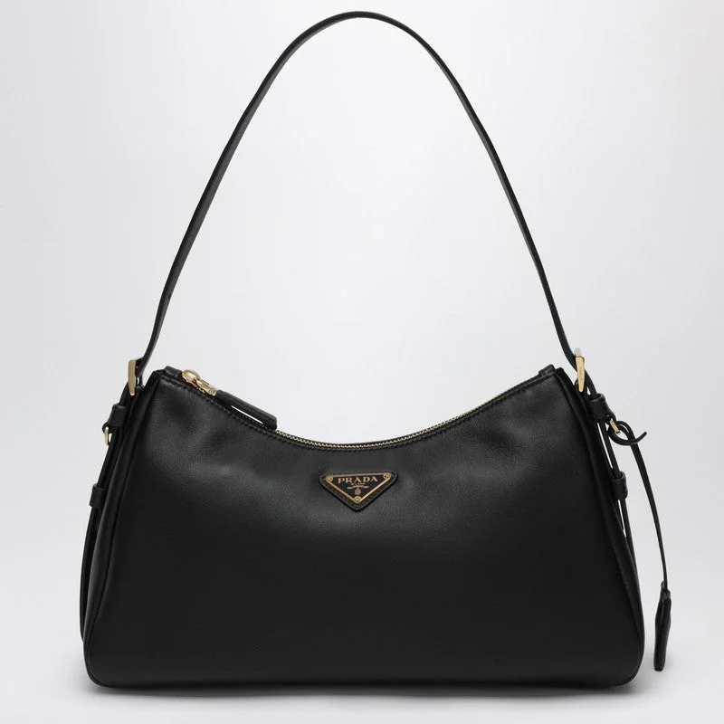 Prada Prada Aimée Medium Black Leather Bag Women