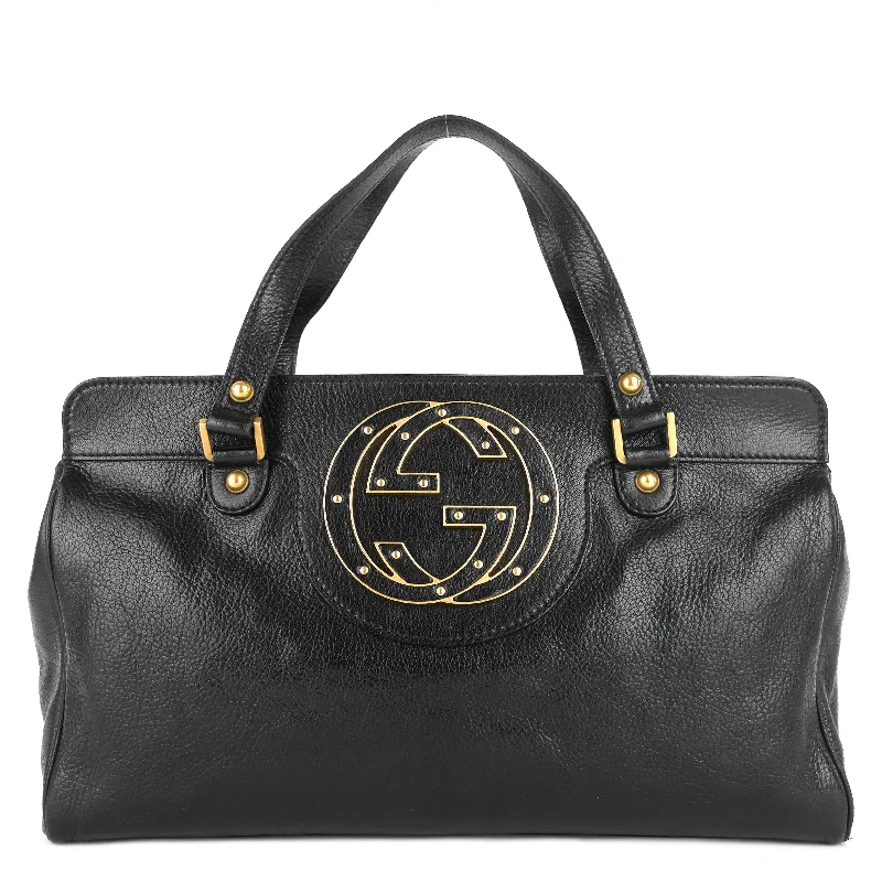 Blondie Leather Monogram Logo Handbag