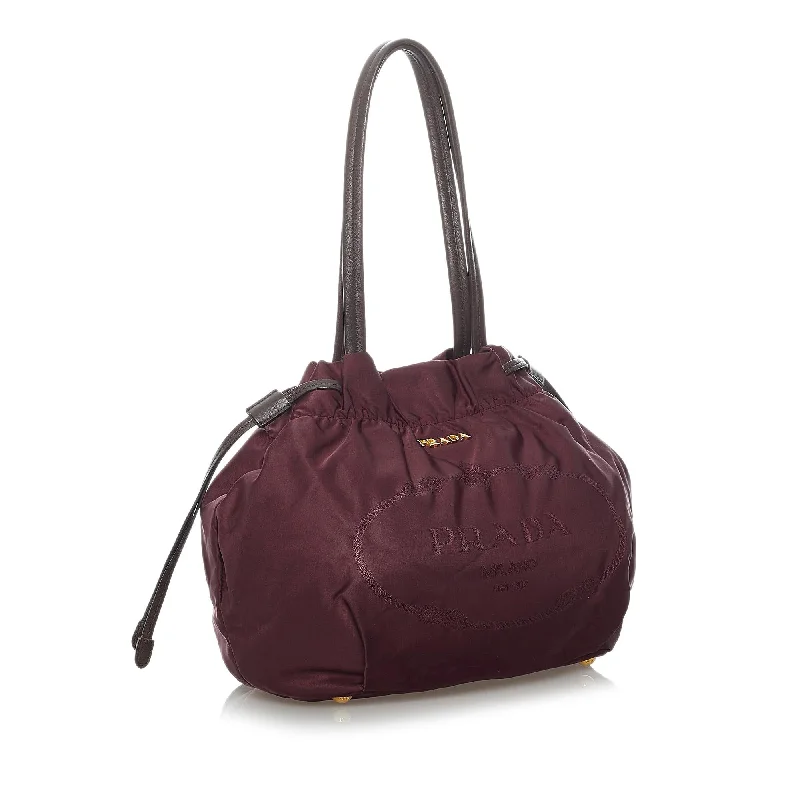 Prada Canapa Tessuto Bow Shoulder Bag (SHG-WQIug9)