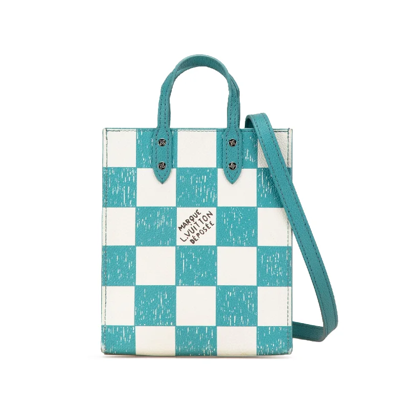 Blue Louis Vuitton Damier Checkerboard Sac Plat XS Satchel