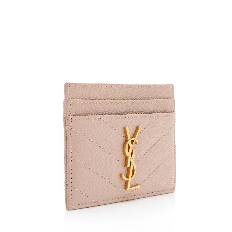 Saint Laurent Grain de Poudre Monogram Card Case 23547