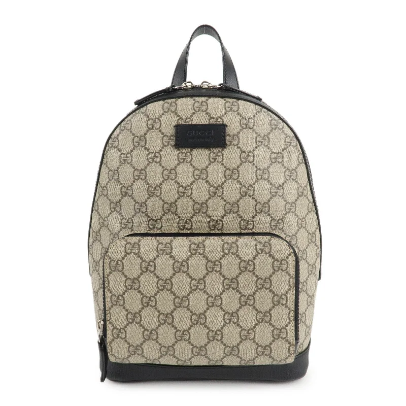 GUCCI GG Supreme Leather Back Pack Beige Black 429020