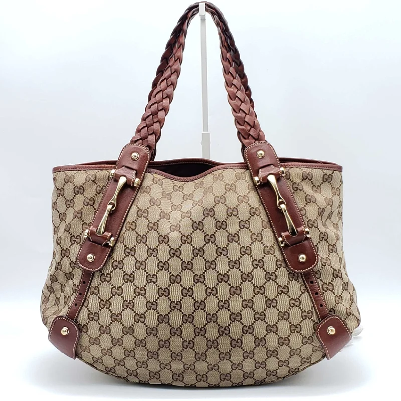 Gucci Leather and Canvas Brown Shoulder Bag