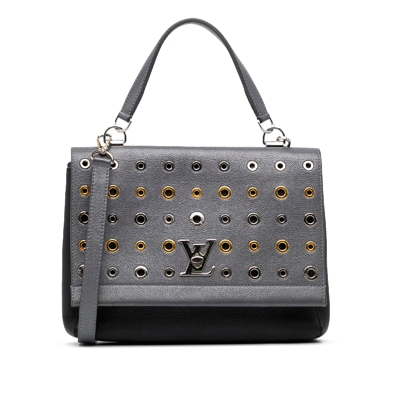 Gray Louis Vuitton Eyelet LockMe II Satchel