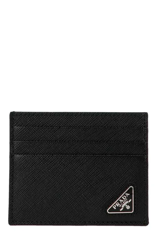 Prada Men Logo Leather Card Holder