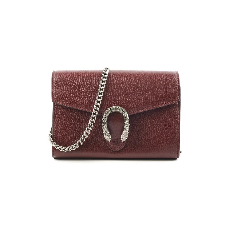 Gucci Dionysus Leather WOC Burgundy Bag