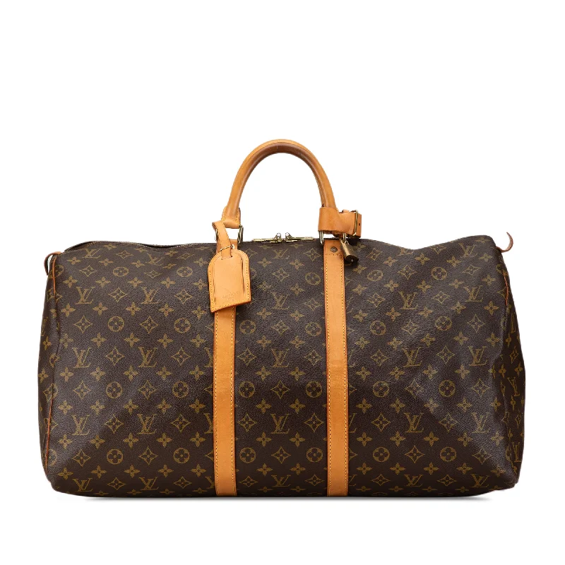 Brown Louis Vuitton Monogram Keepall 55 Travel Bag