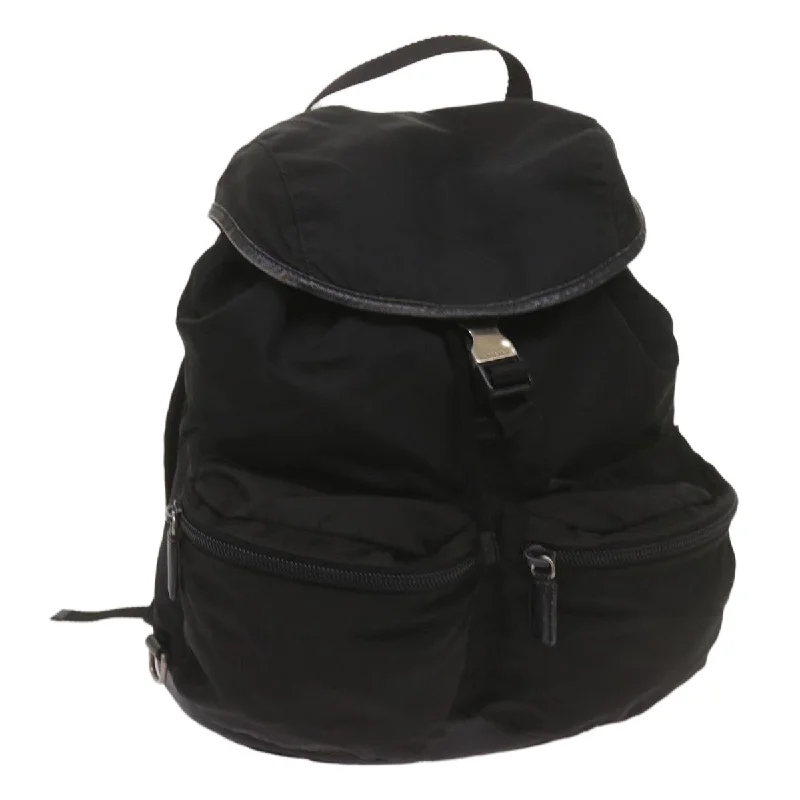 PRADA Backpack Nylon Black Auth yk11052