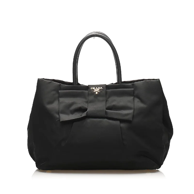 Prada Fiocco Bow Tessuto Tote Bag (SHG-13266)