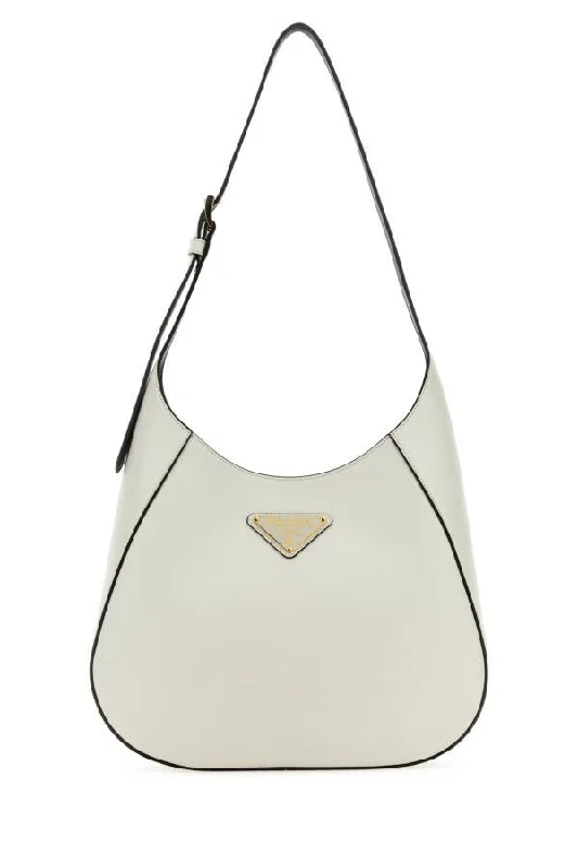 Prada Women White Leather Shoulder Bag