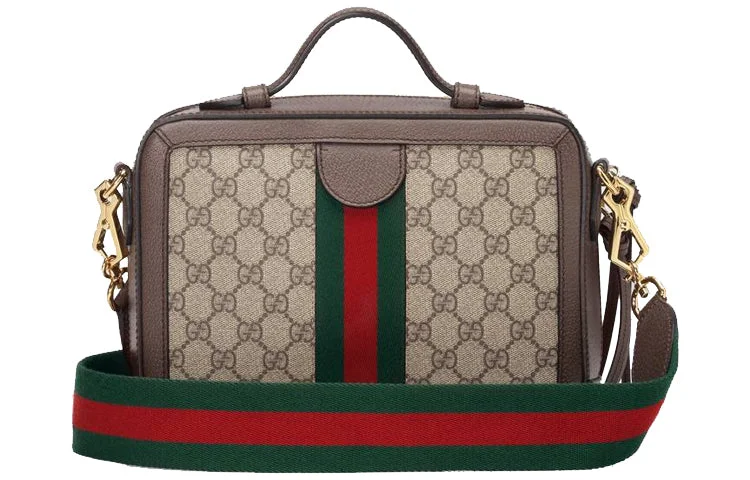 (WMNS) Gucci Ophidia Logo Stripe Webbing Tassel Canvas handBag Small / Brown Retro Classic 550622-K05NG-8745