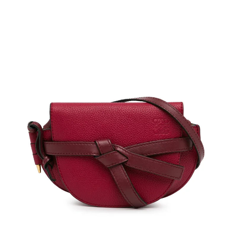 Red LOEWE Mini Leather Gate Bag