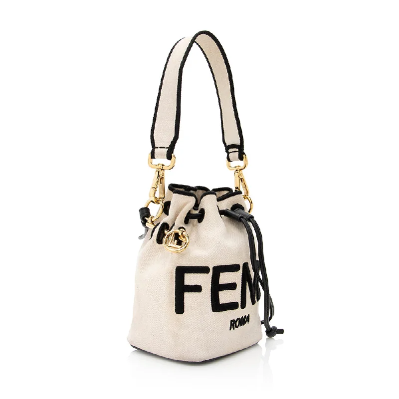 Fendi Canvas Mon Tresor Small Bucket Bag (SHF-20756)