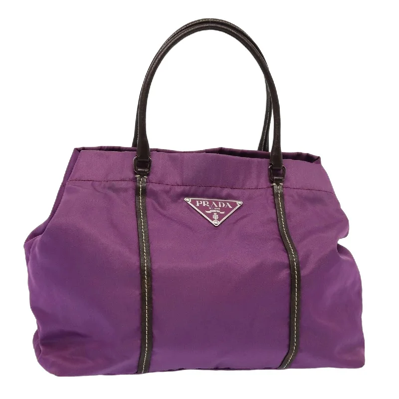 PRADA Hand Bag Nylon Purple Auth 81749