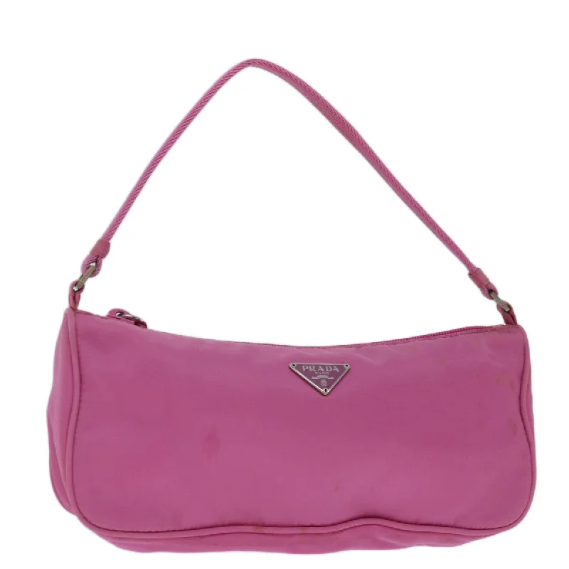 PRADA Accessory Pouch Nylon Pink Auth yk11037