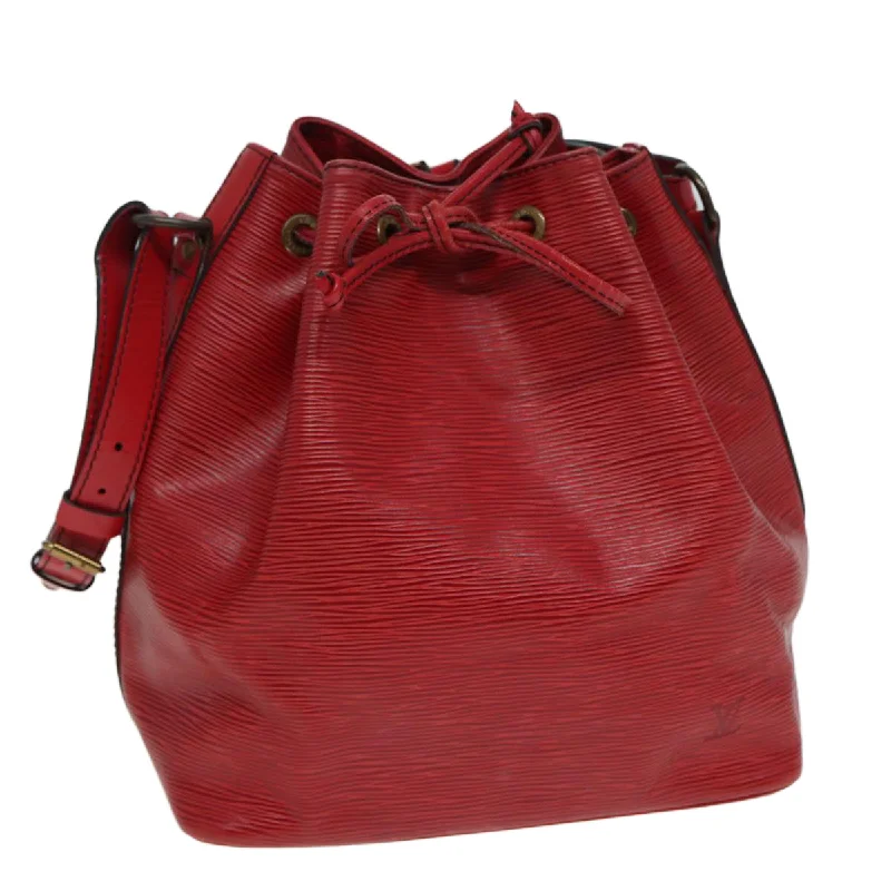 LOUIS VUITTON Epi Petit Noe Shoulder Bag Red M44107 LV Auth 86578