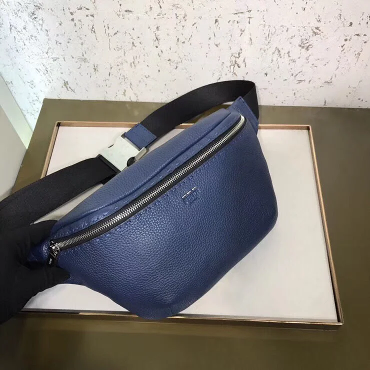 Fendi Belt Bag In Blue Romano Leather