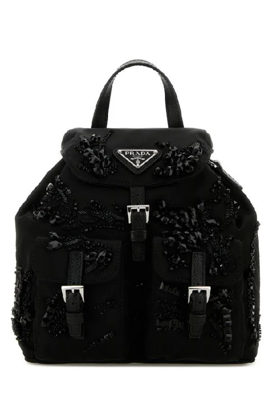 Prada Women Black Nylon Mini Backpack