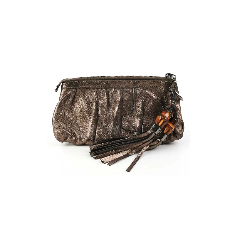 Gucci Metallic Bronze Tassel Pouch