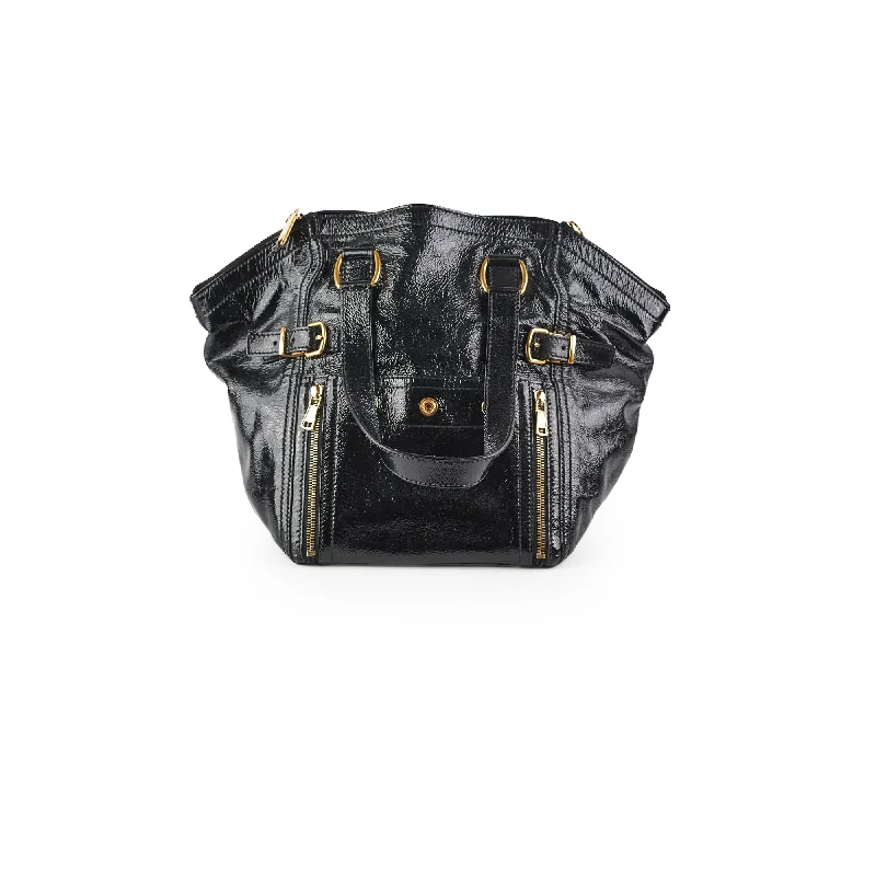 Saint Laurent Downtown Black Patent Bag Black