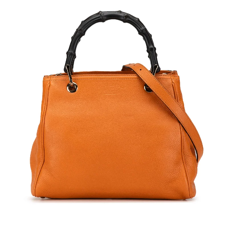 Orange Gucci Small Bamboo Shopper Satchel