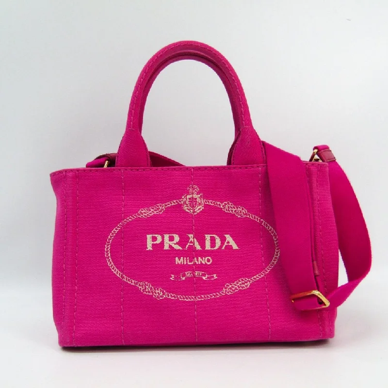 Prada Fuchsia Canvas Canapa Tote  SHA24516