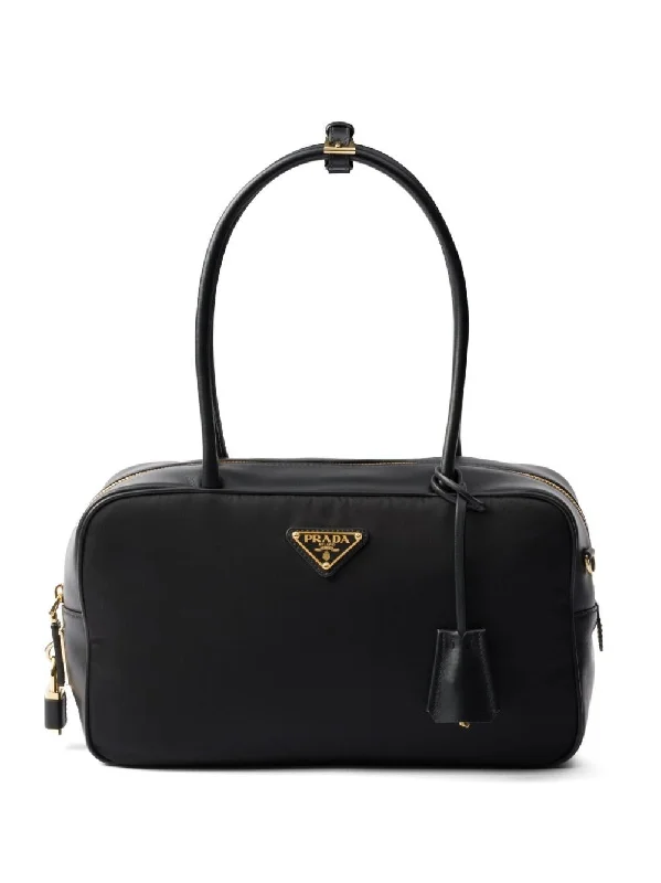 Prada Women Re-Nylon And Leather Medium Top-Handle Bag