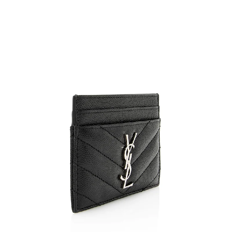 Saint Laurent Grain de Poudre Monogram Card Case 20320