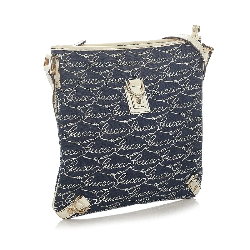 Gucci Abbey D-Ring Denim Crossbody Bag (33100)