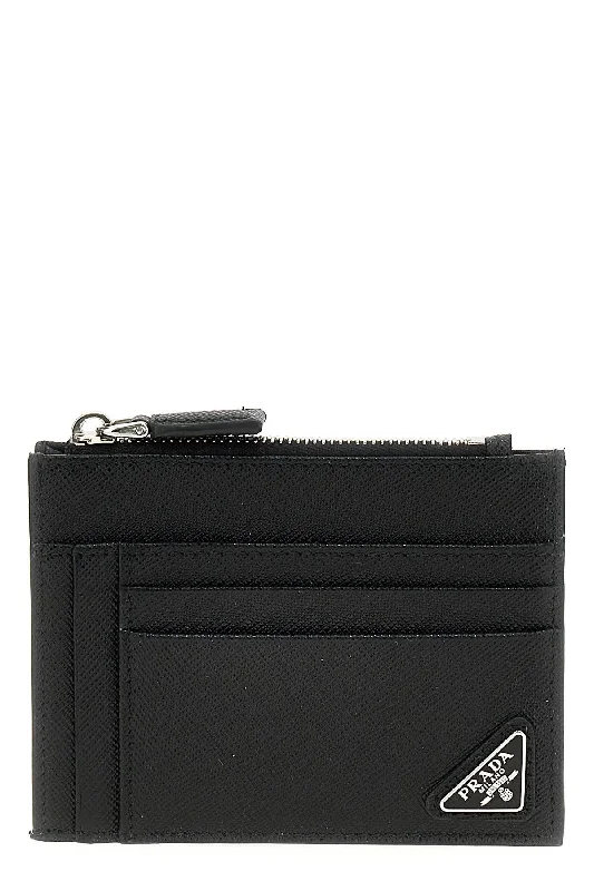 Prada Men Saffiano Logo Card Holder