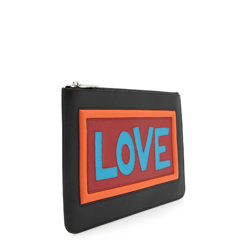 Fendi Calfskin Love Vocabulary Pouch (SHF-23921)