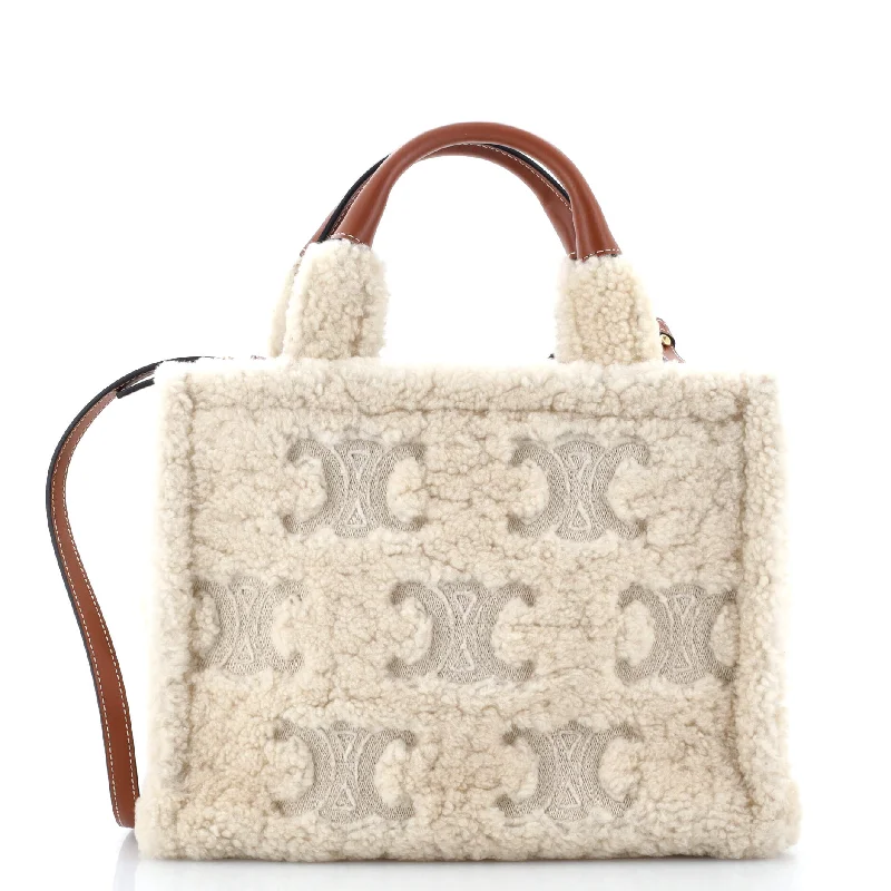 Cabas Thais Tote Triomphe Embroidered Shearling Small