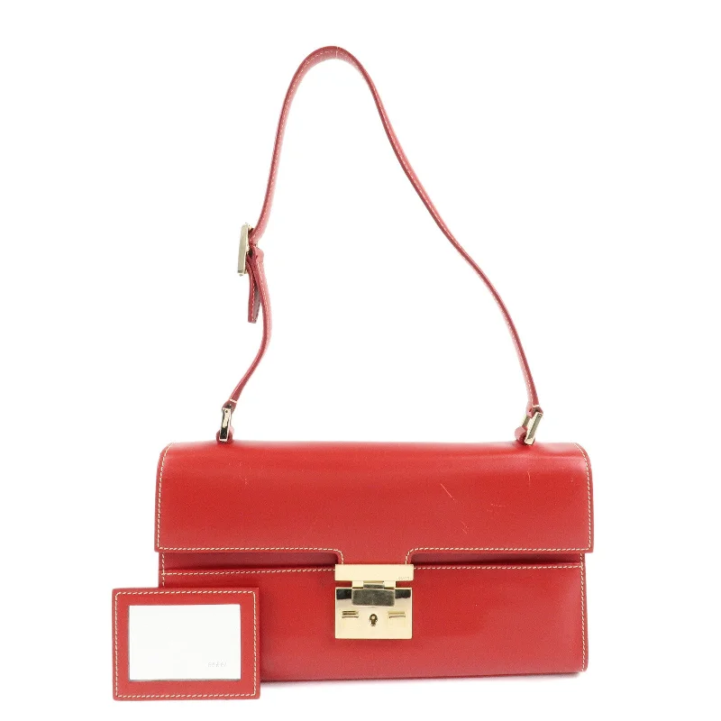 GUCCI Leather One Shoulder Bag Hand Bag Red 001.4214