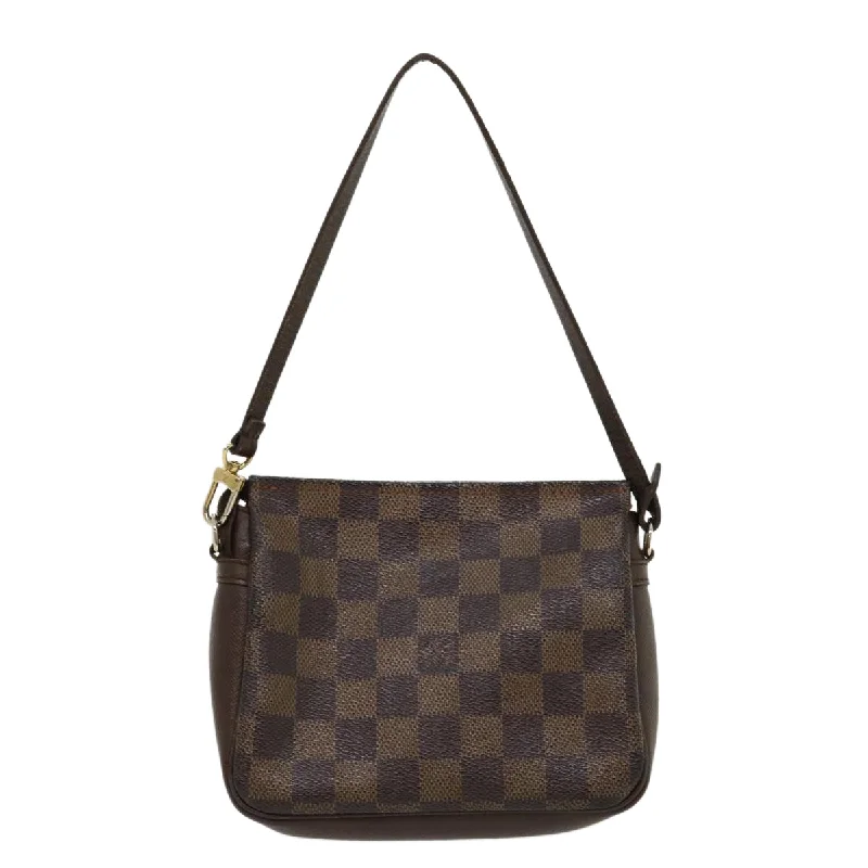 LOUIS VUITTON Damier Ebene Trousse Makeup Hand Pouch N51982 LV Auth 30445