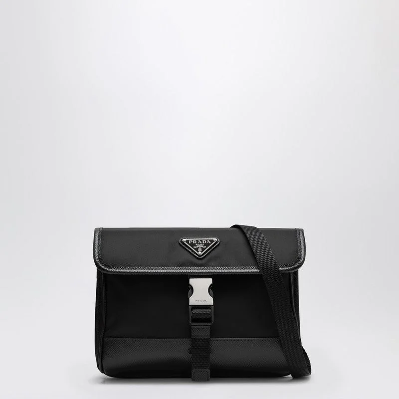 Prada Black Re-Nylon And Saffiano Phone Holder Men