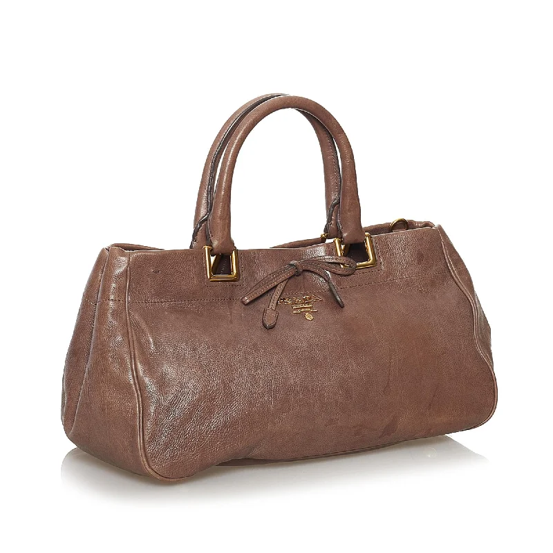 Prada Glace Calf Leather Satchel (SHG-37315)