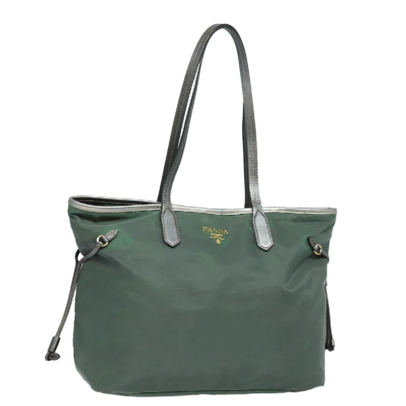 PRADA Tote Bag Nylon Green Auth 81929