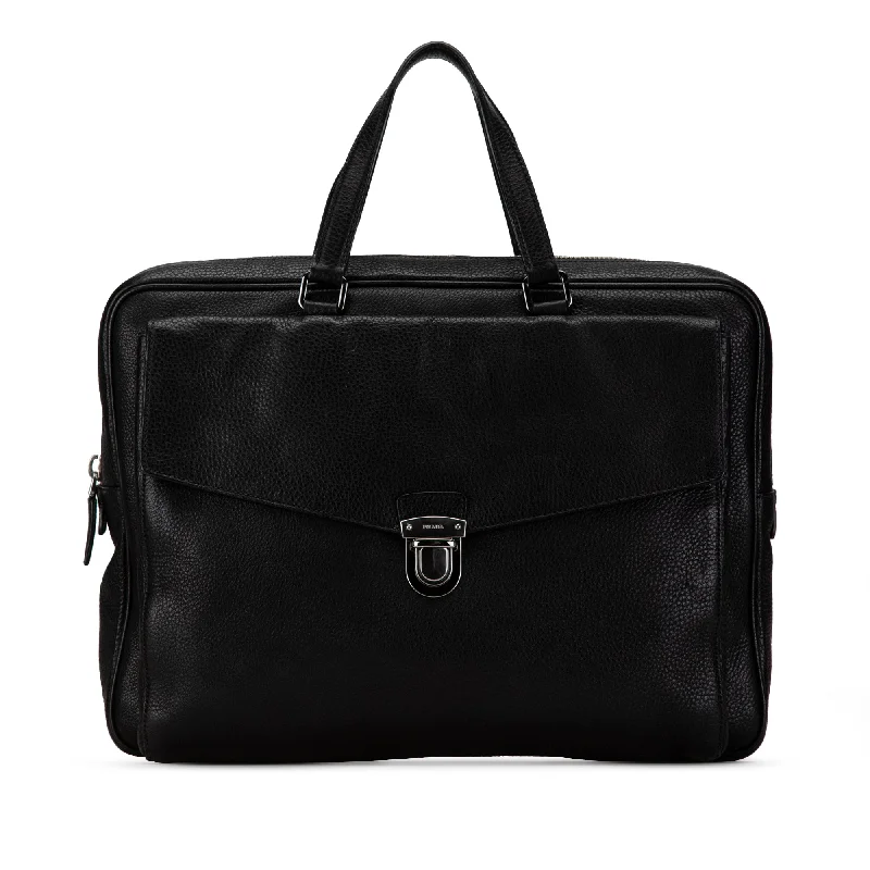 Black Prada Leather Business Bag