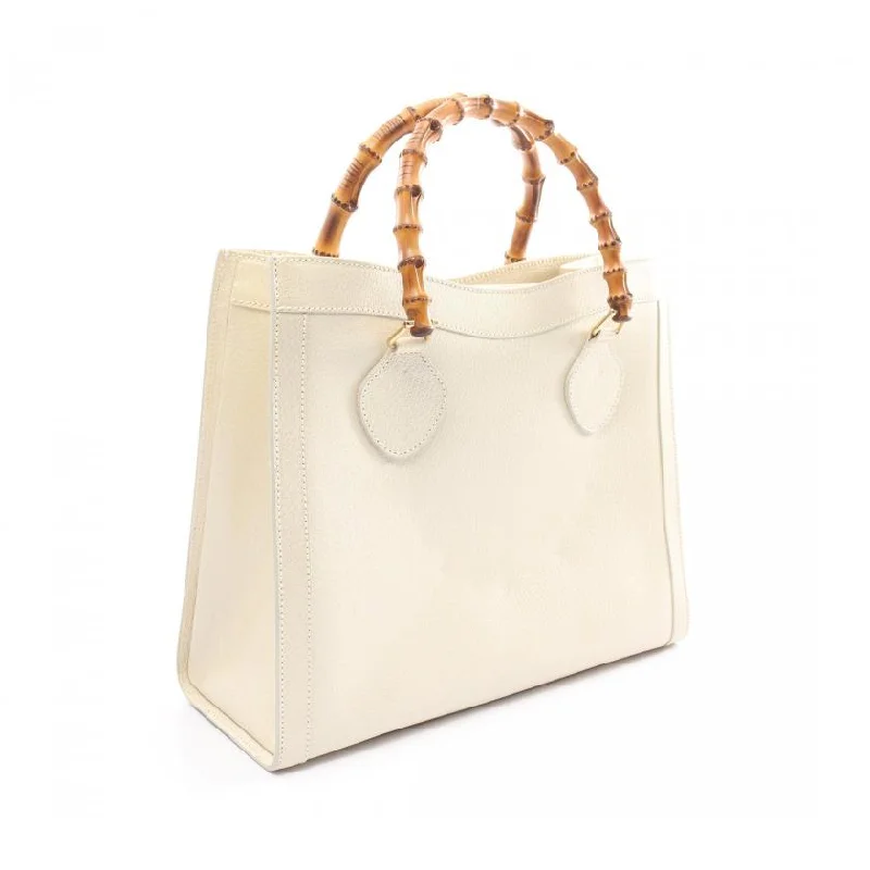 Gucci Bamboo Leather HandBag Ivory