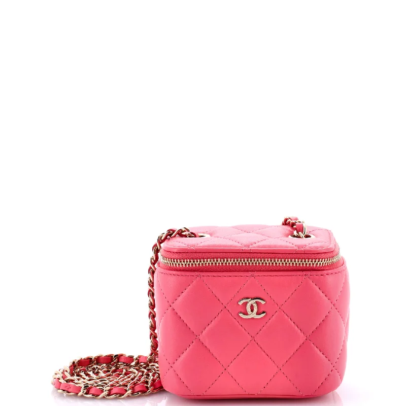 Classic Vanity Case with Chain Quilted Lambskin Mini