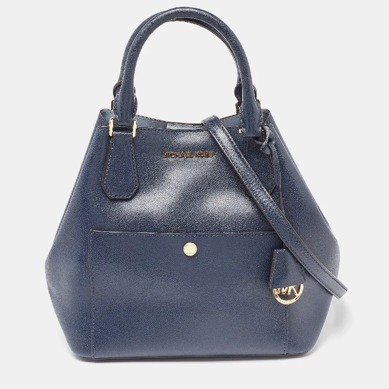 Blue Leather Greenwich Tote