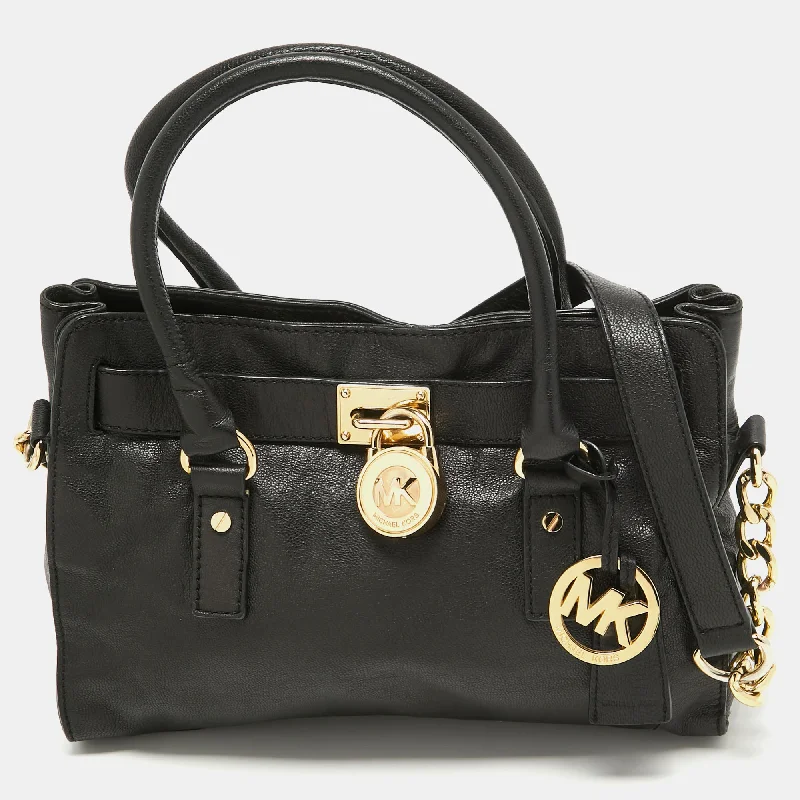 MICHAEL Black Saffiano Leather Hamilton East West Tote