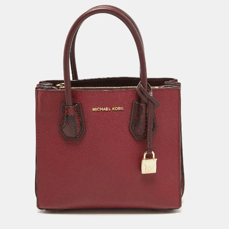 Red/Burgundy Leather Small Mercer Tote