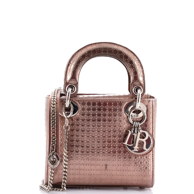 Lady Dior Bag Micro Cannage Metallic Calfskin Mini