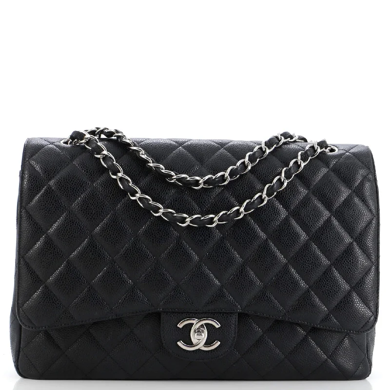 Classic Double Flap Bag Quilted Caviar Maxi