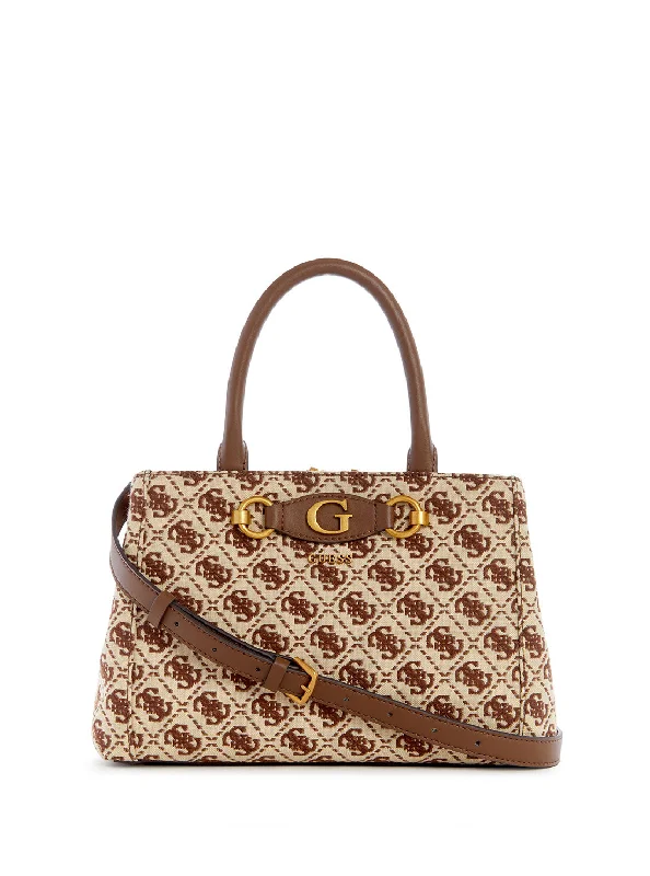 Brown Logo Izzy Small Girlfriend Satchel Bag