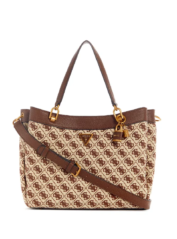 Brown Logo Shemara Girlfriend Satchel Bag